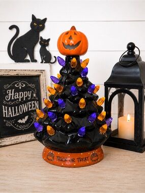 RJ Legend 9” Mini Halloween Ceramic Tree Home Decor 🎃🖤